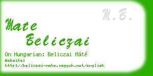 mate beliczai business card